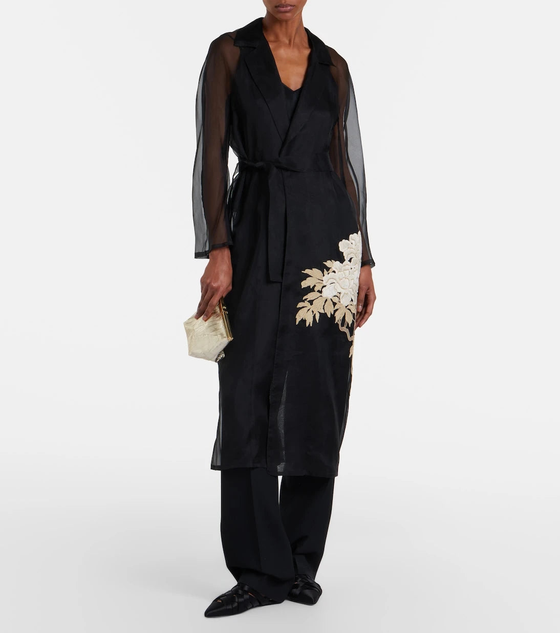 Max Mara - Elegante Vodka embroidered silk robe