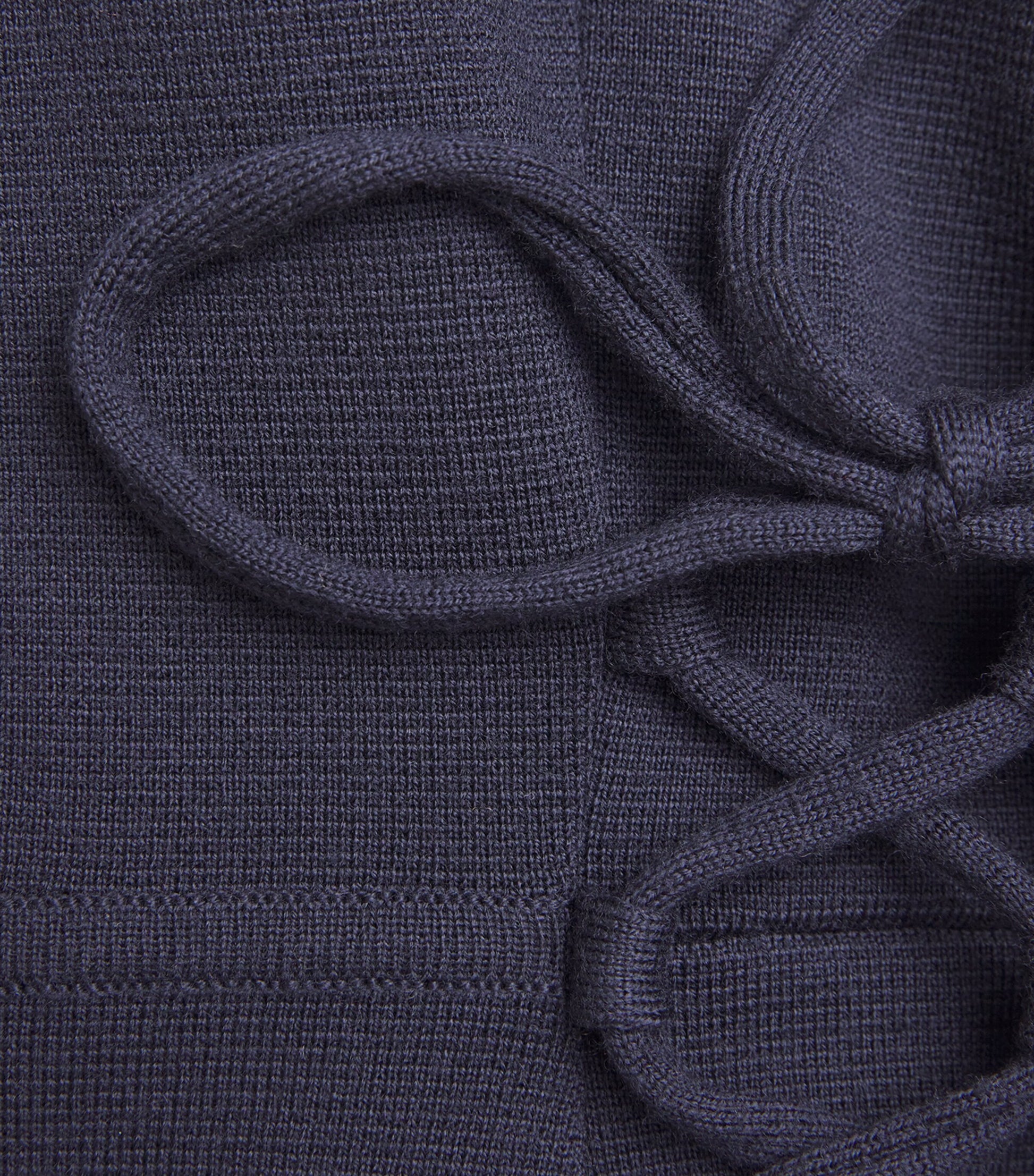 Max Mara Blue Virgin Wool Drawstring Midi Dress