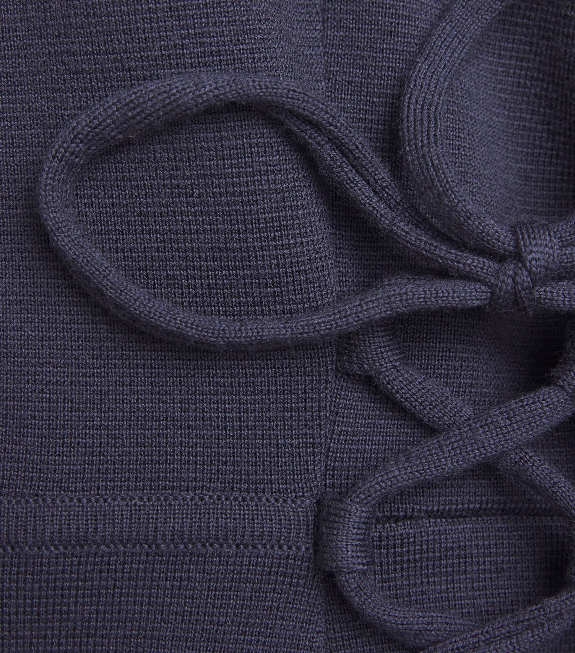 Max Mara Blue Virgin Wool Drawstring Midi Dress