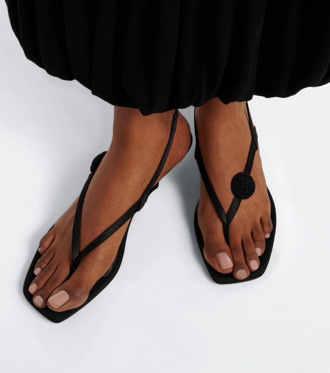 Toteme - Floral-appliqué suede slingback sandals