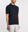 Isaia Black Cashmere-Silk Knit Polo Shirt