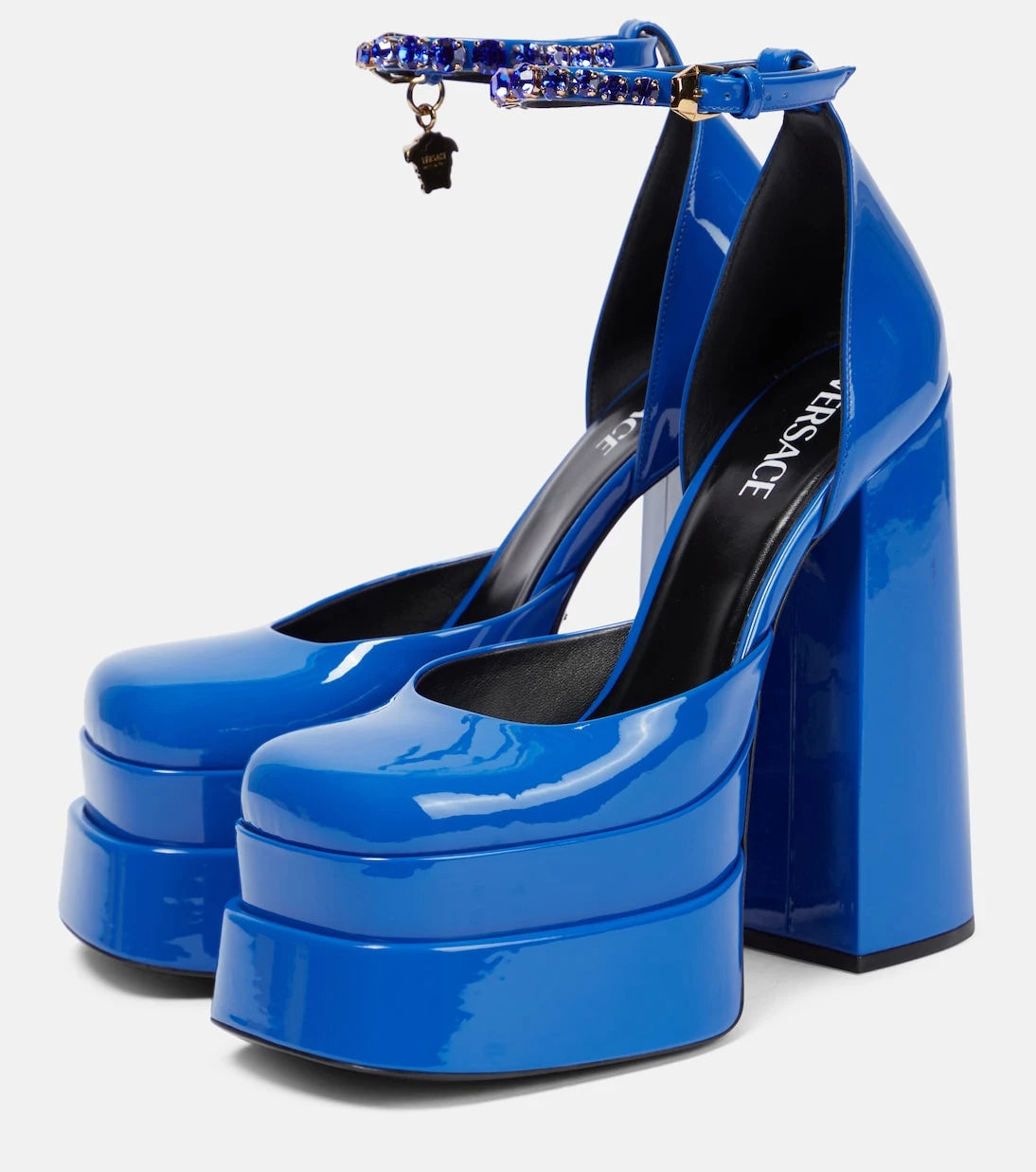 Versace - Medusa Aevitas patent leather platform pumps
