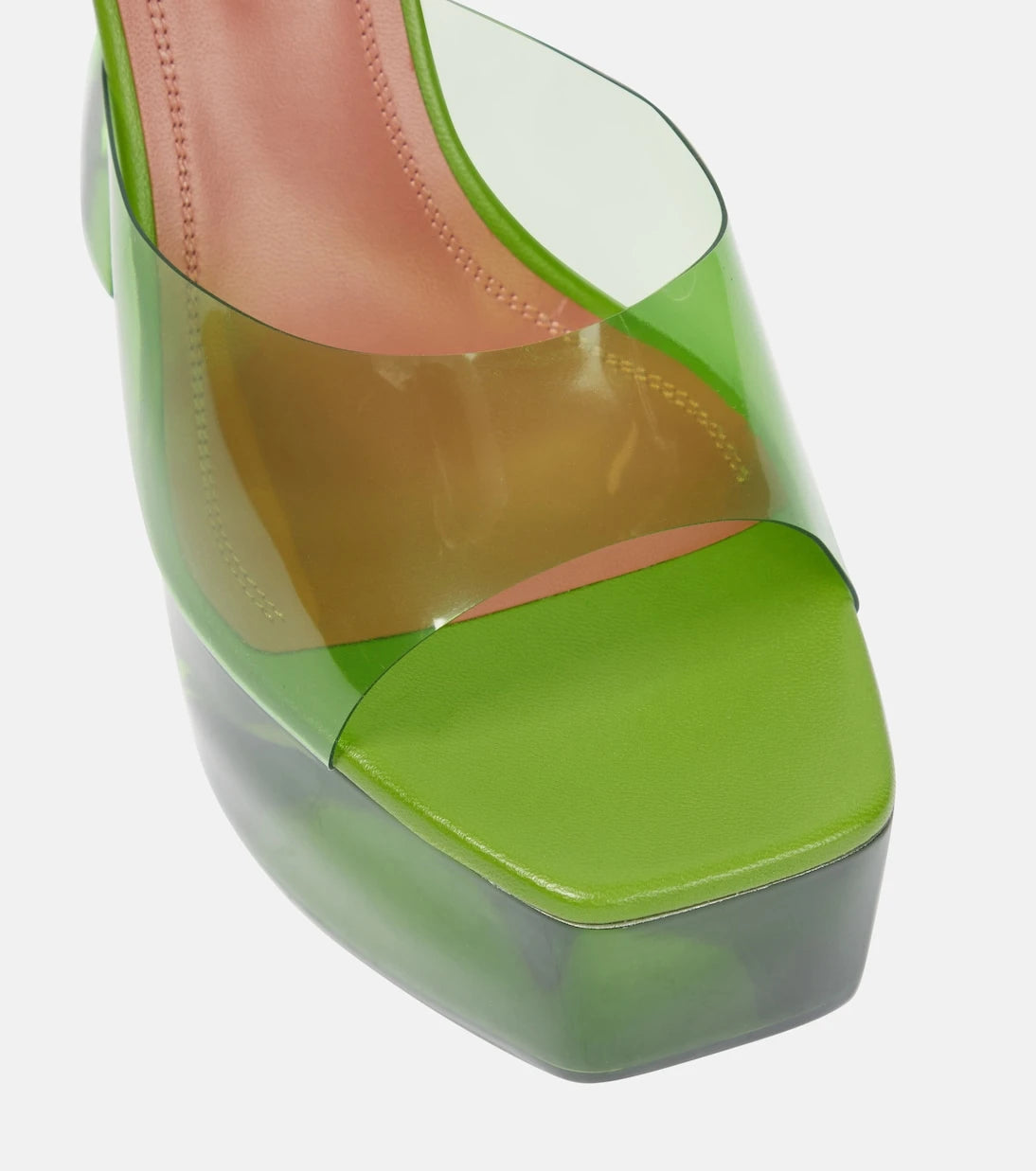 Amina Muaddi - Dalida Glass PVC platform mules