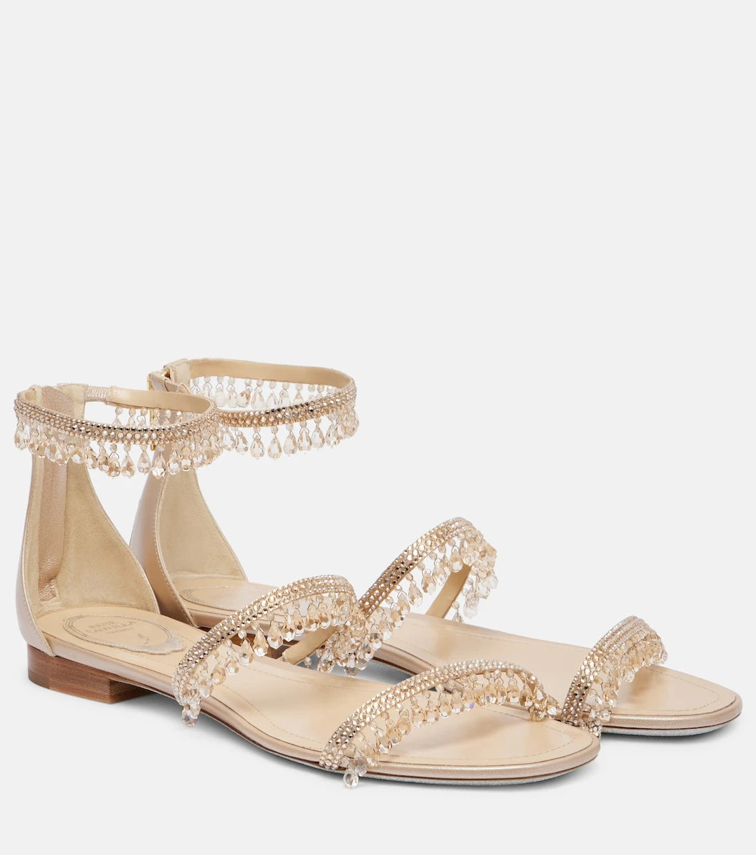 Rene Caovilla - Chandelier embellished satin sandals