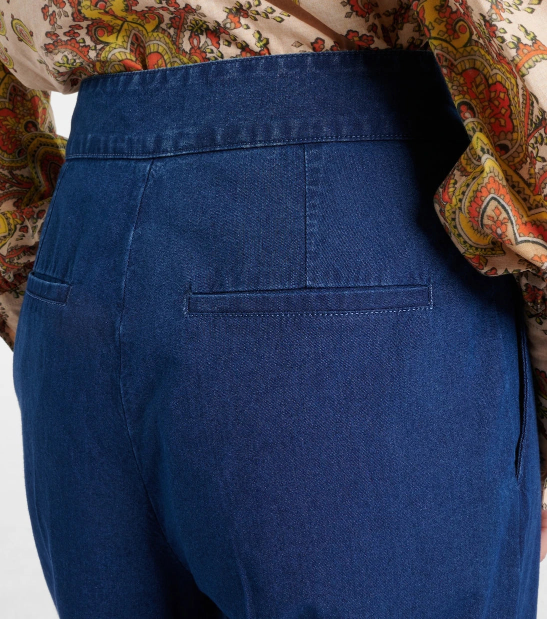 Valentino - High-rise pleated wide-leg jeans