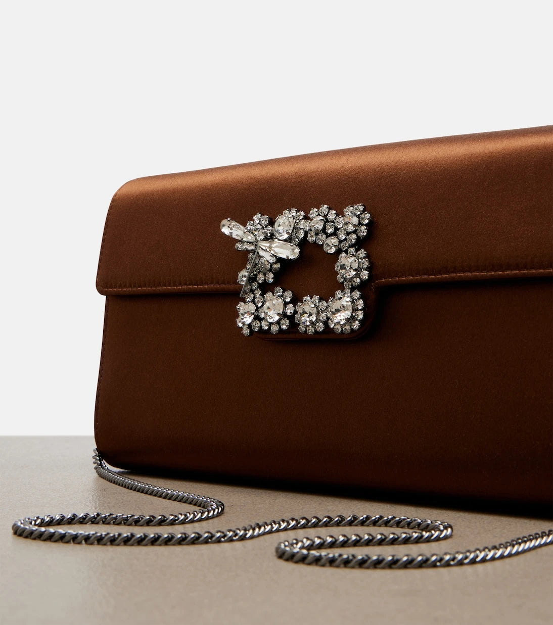 Roger Vivier - Embellished Small satin clutch