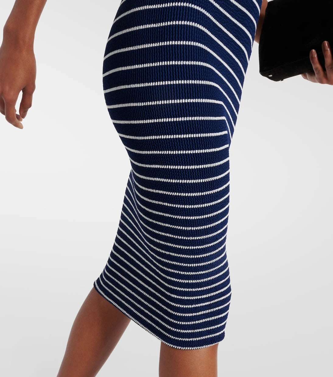Hunza G - Grace striped off-shoulder midi dress