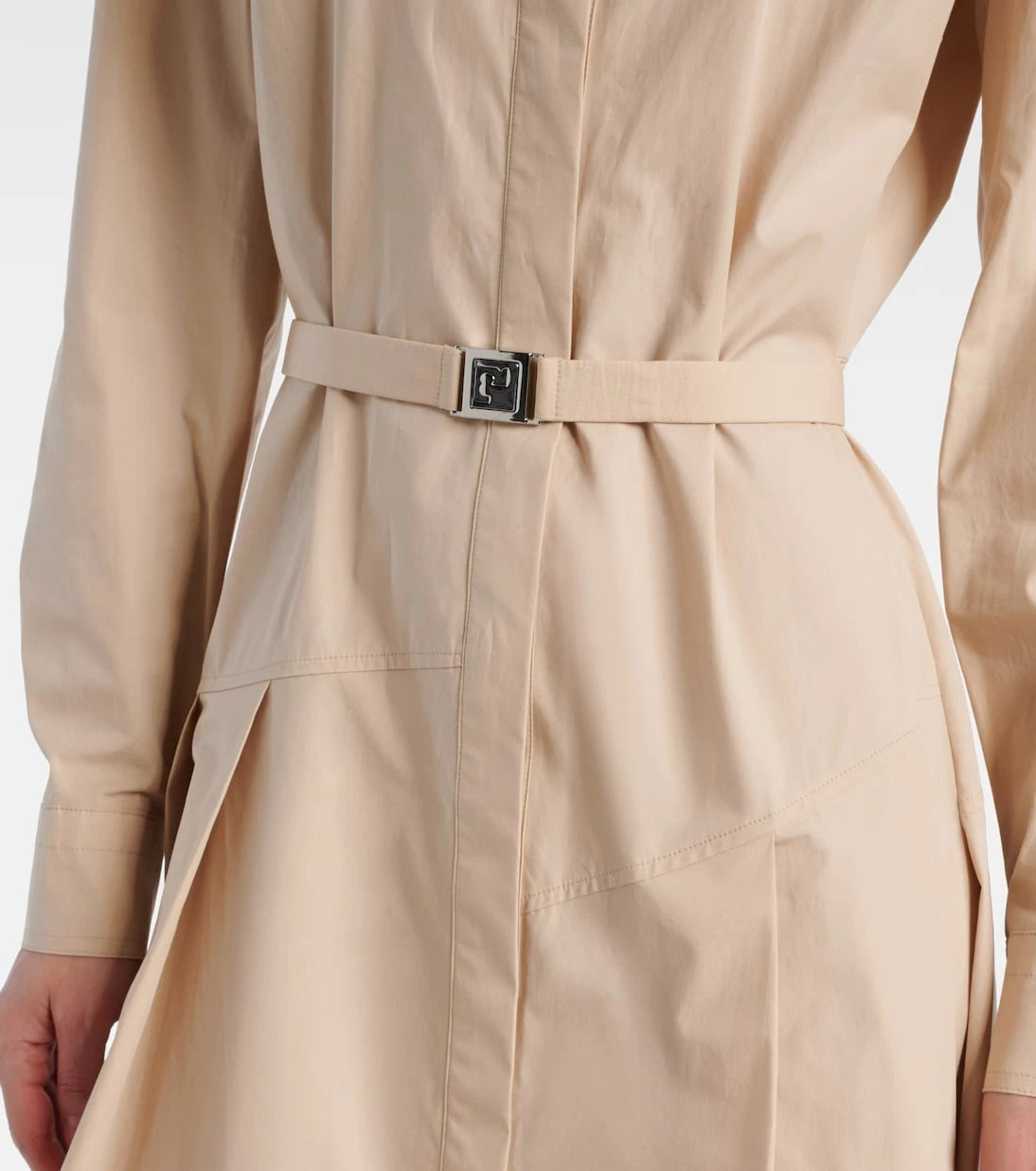 Tory Burch - Pleated cotton-blend shirt dress