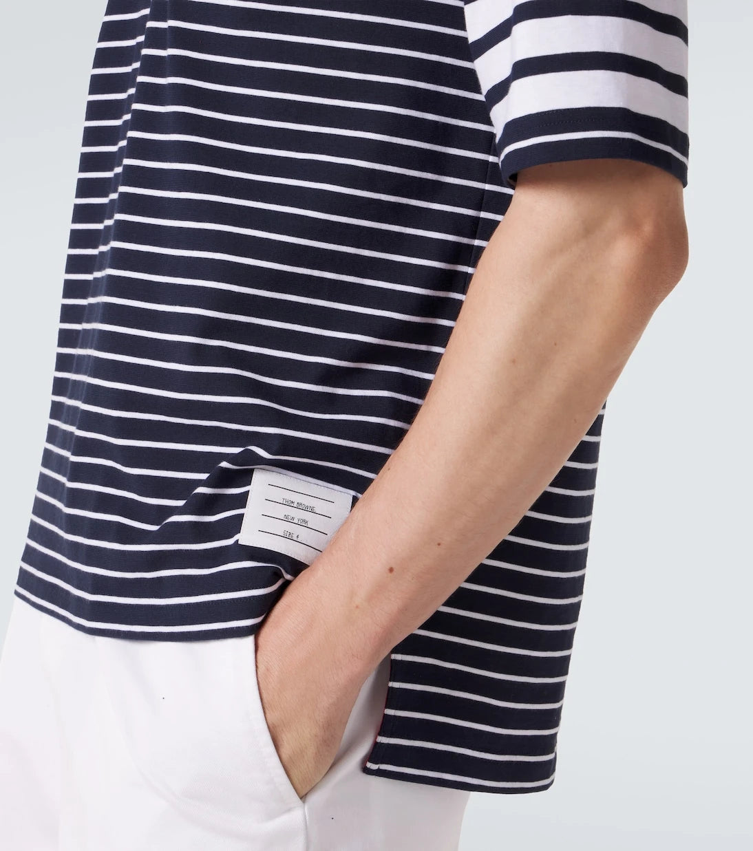 Thom Browne - 4-Bar striped cotton T-shirt