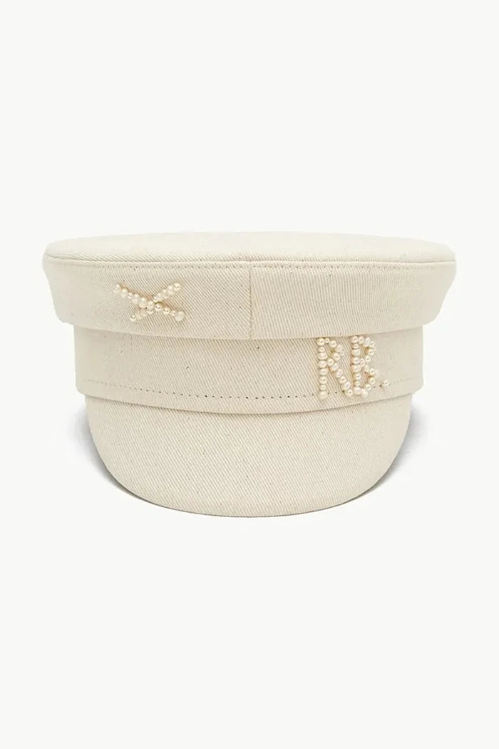 RUSLAN BAGINSKIY шапка дамска от памук Baker Boy Cap