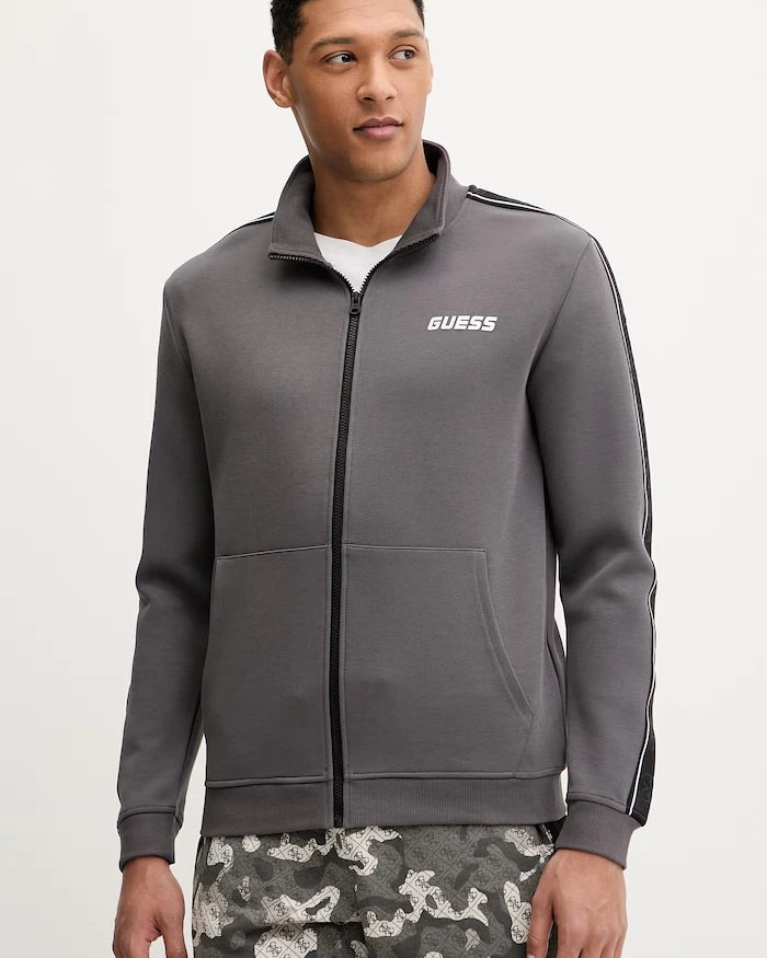Guess pamuklu fermuarlı erkek sweatshirt MICKEY