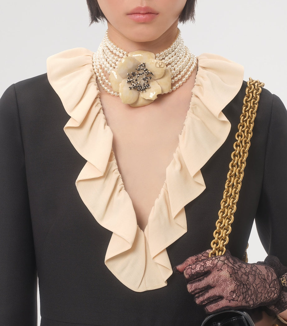 Valentino Black Crepe Couture Mini Dress