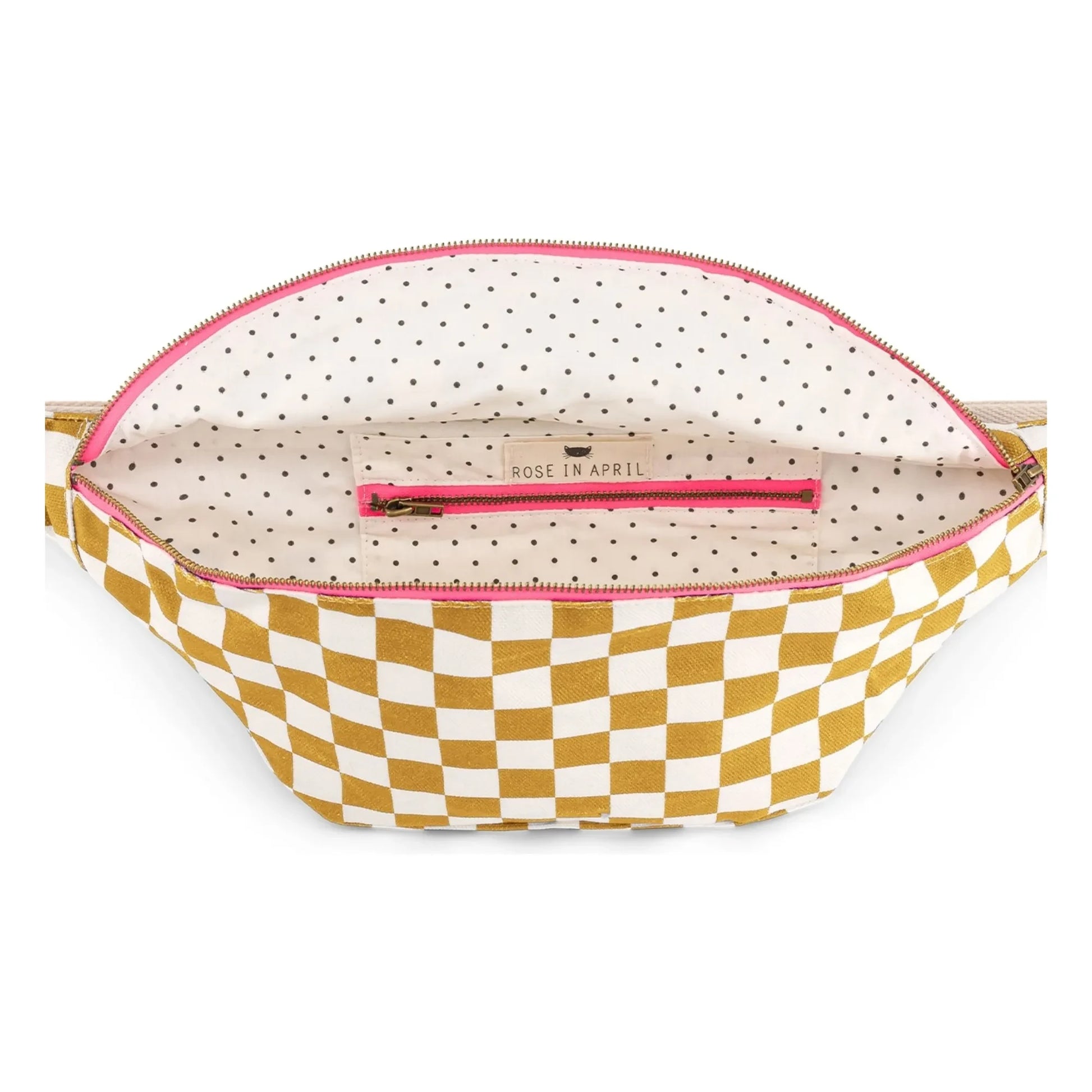Rose in April - Check fanny pack | Caramel