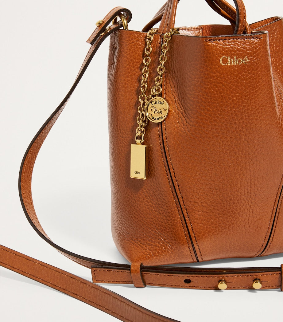 Chloé Brown Small Calfskin Spin Tote Bag
