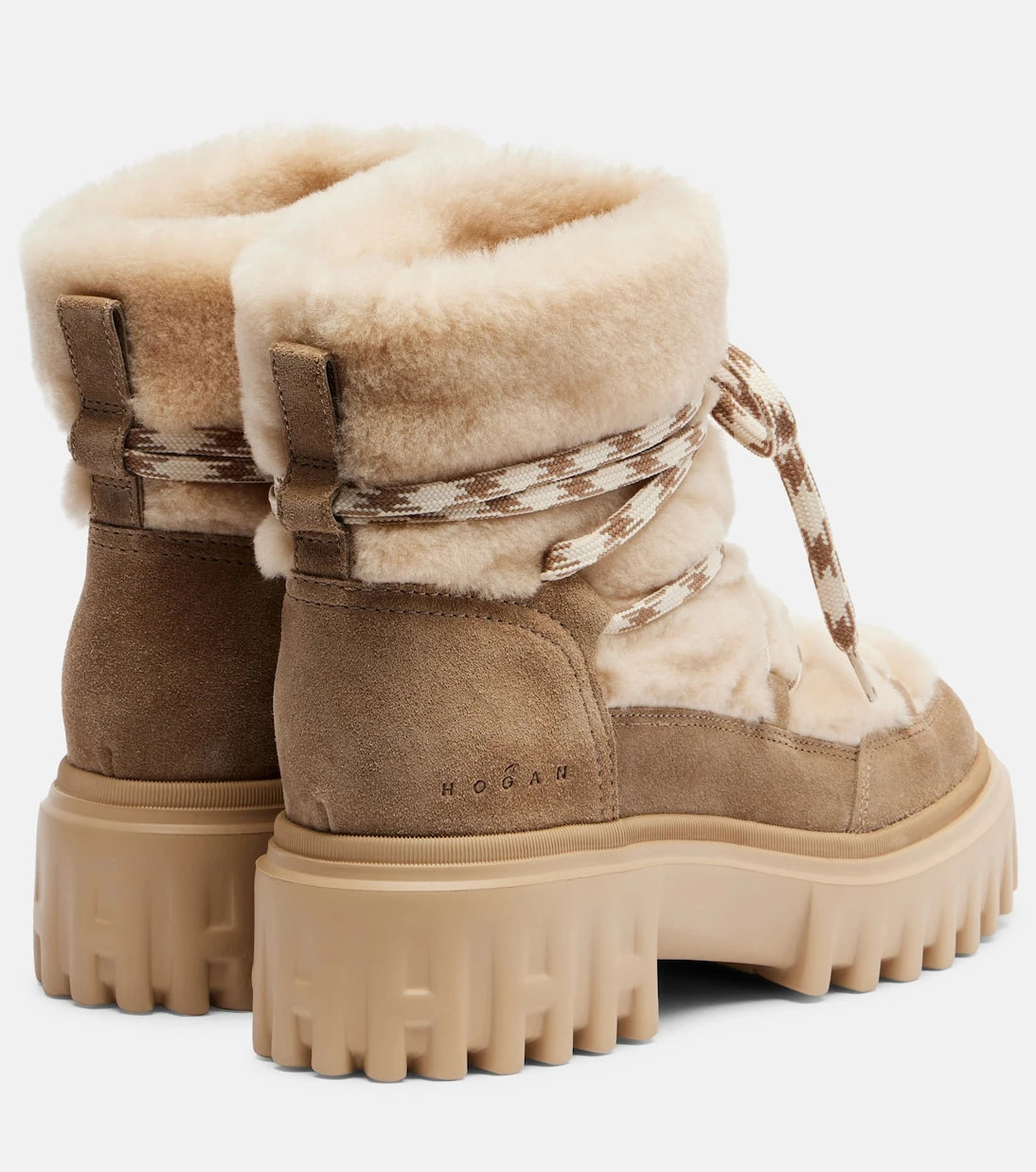 Hogan - Shearling and suede ankle boots