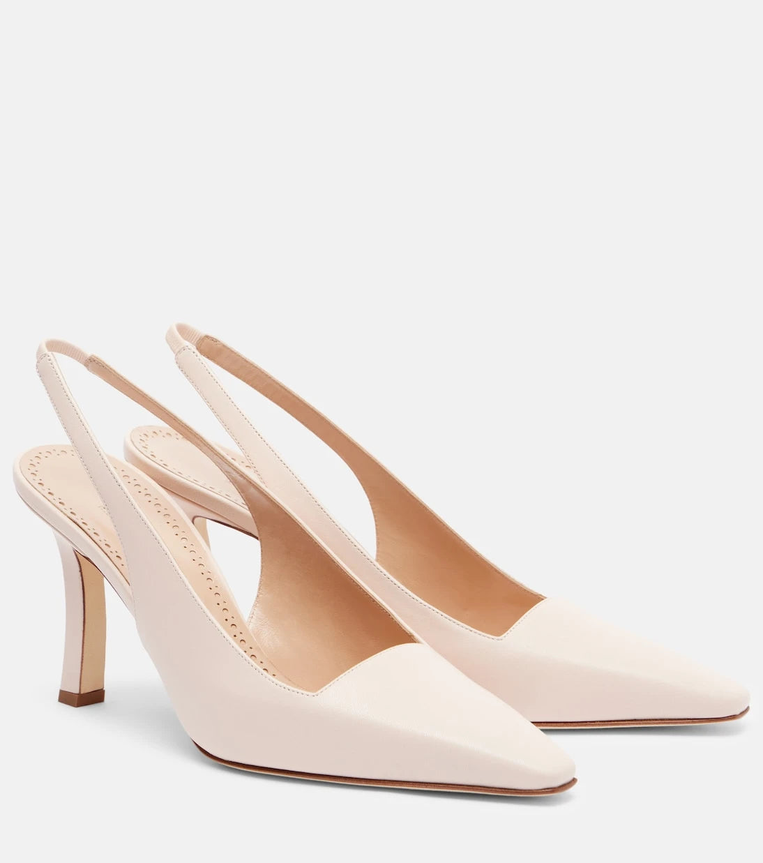Manolo Blahnik - Moiramu leather slingback pumps