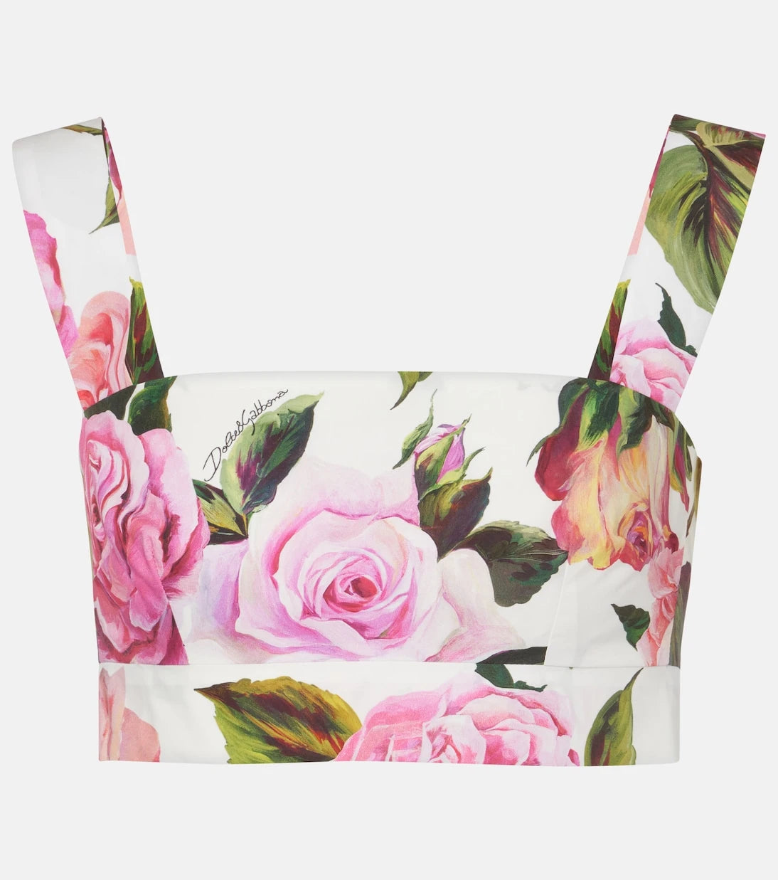 Dolce&Gabbana - Floral cotton poplin crop top