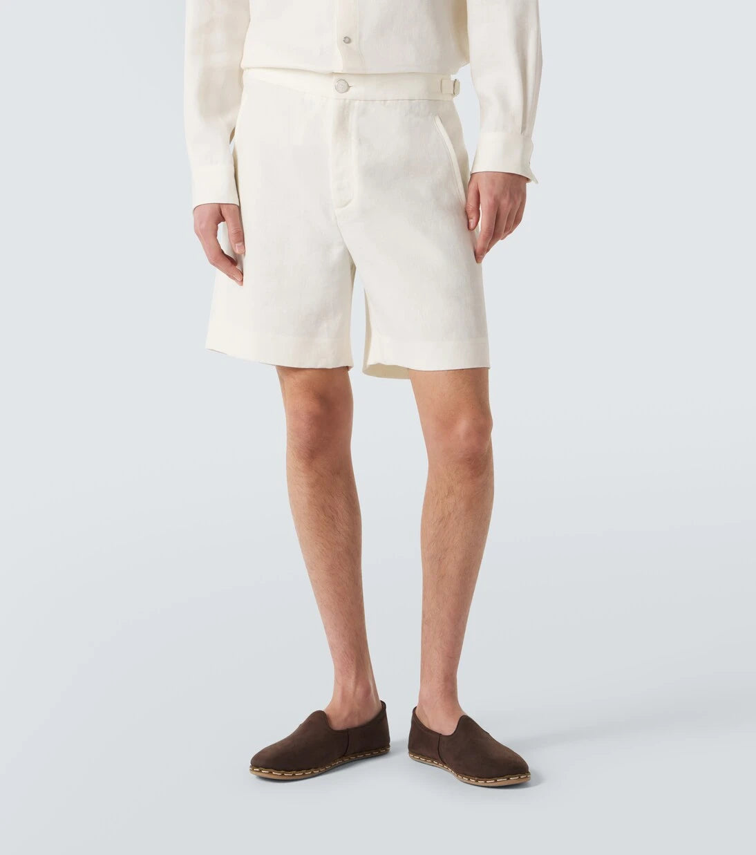 God's True Cashmere - Linen shorts with moonstone
