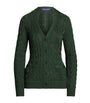 Ralph Lauren Collection Green Silk Cable-Knit Cardigan
