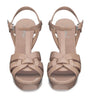 Saint Laurent Nude Leather Tribute Platform Sandals 105