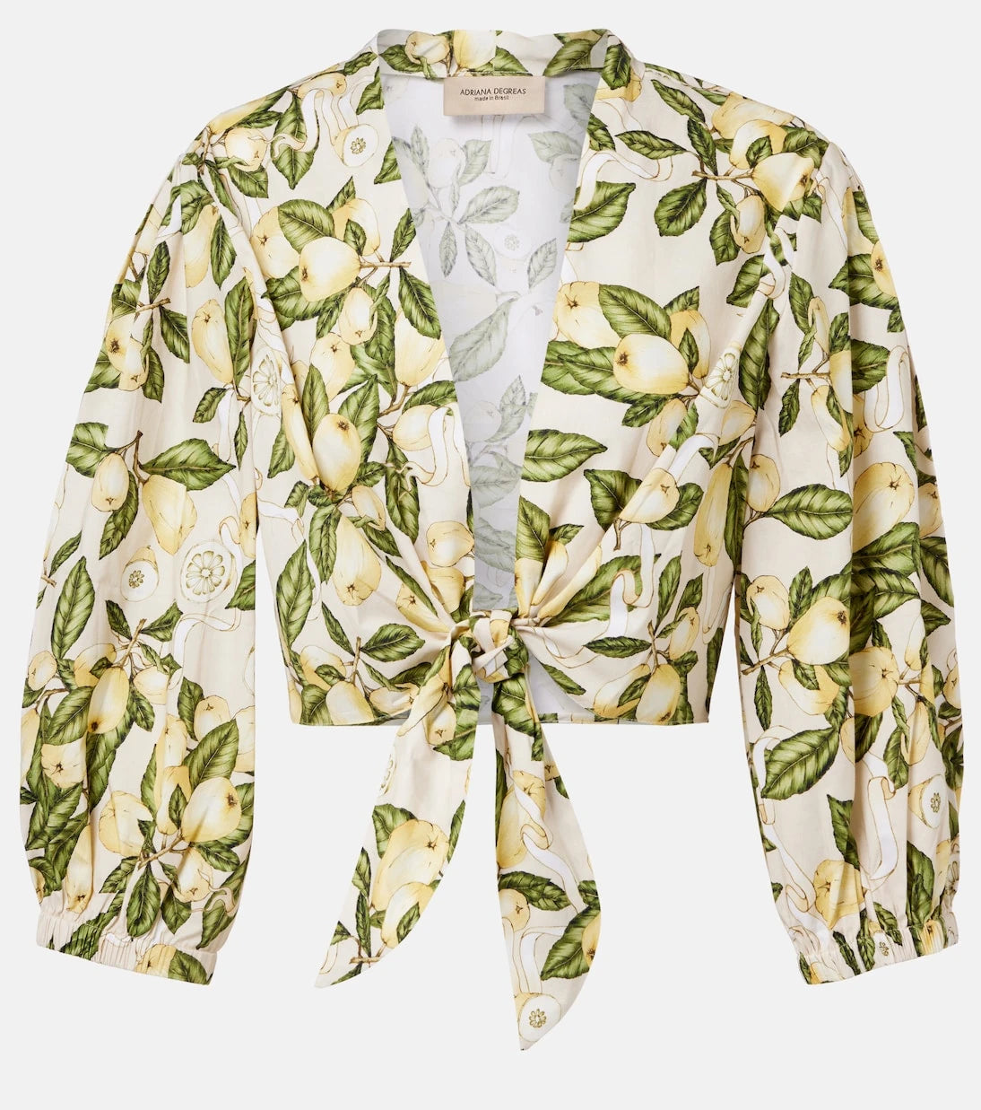 Adriana Degreas - Printed cotton-blend crop top