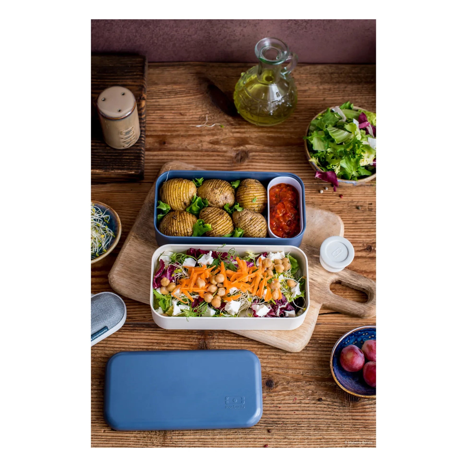 Monbento - MB Original Bento with 2 Airtight Compartments | Blue