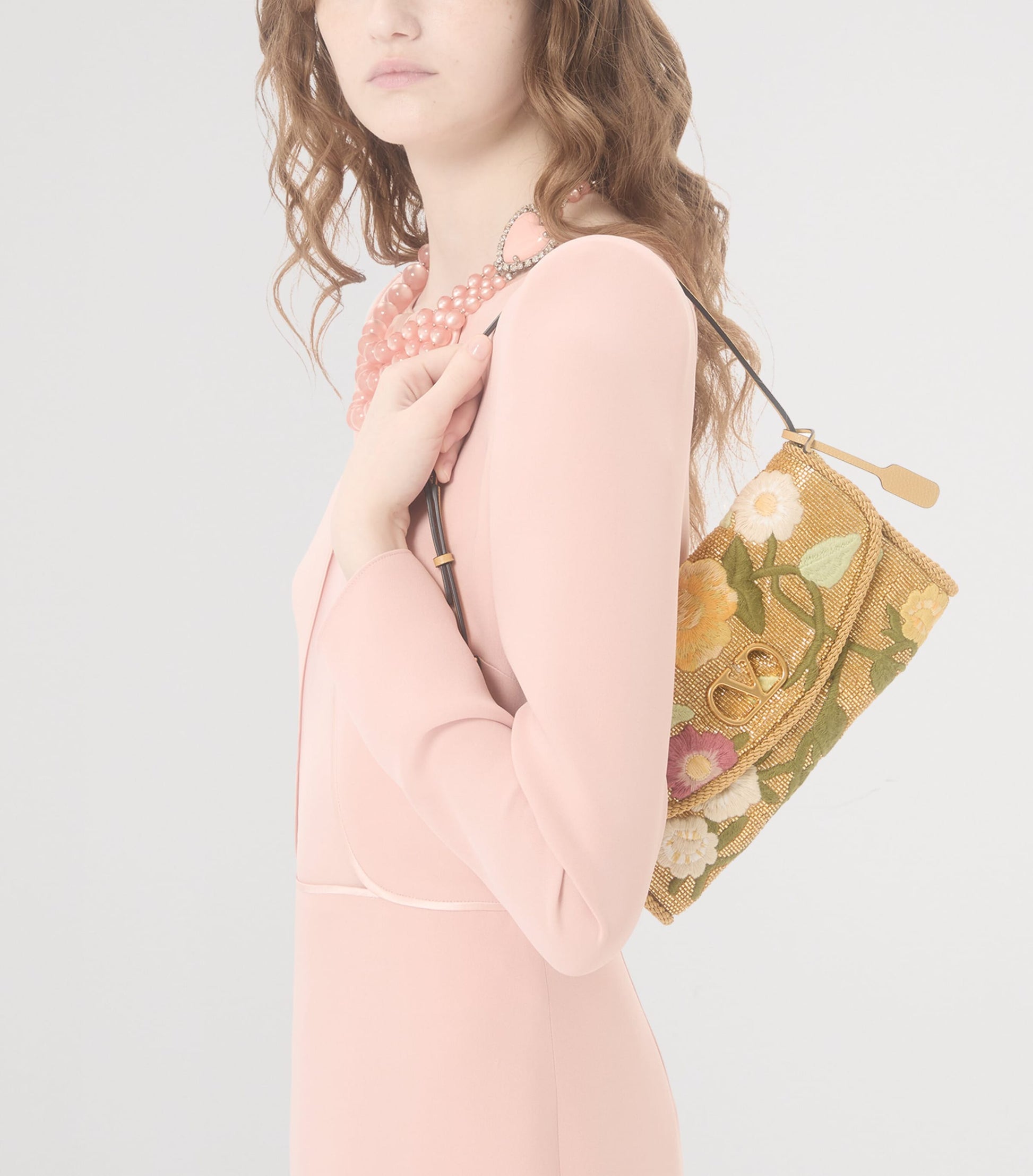 Small Embroidered DeVain Shoulder Bag