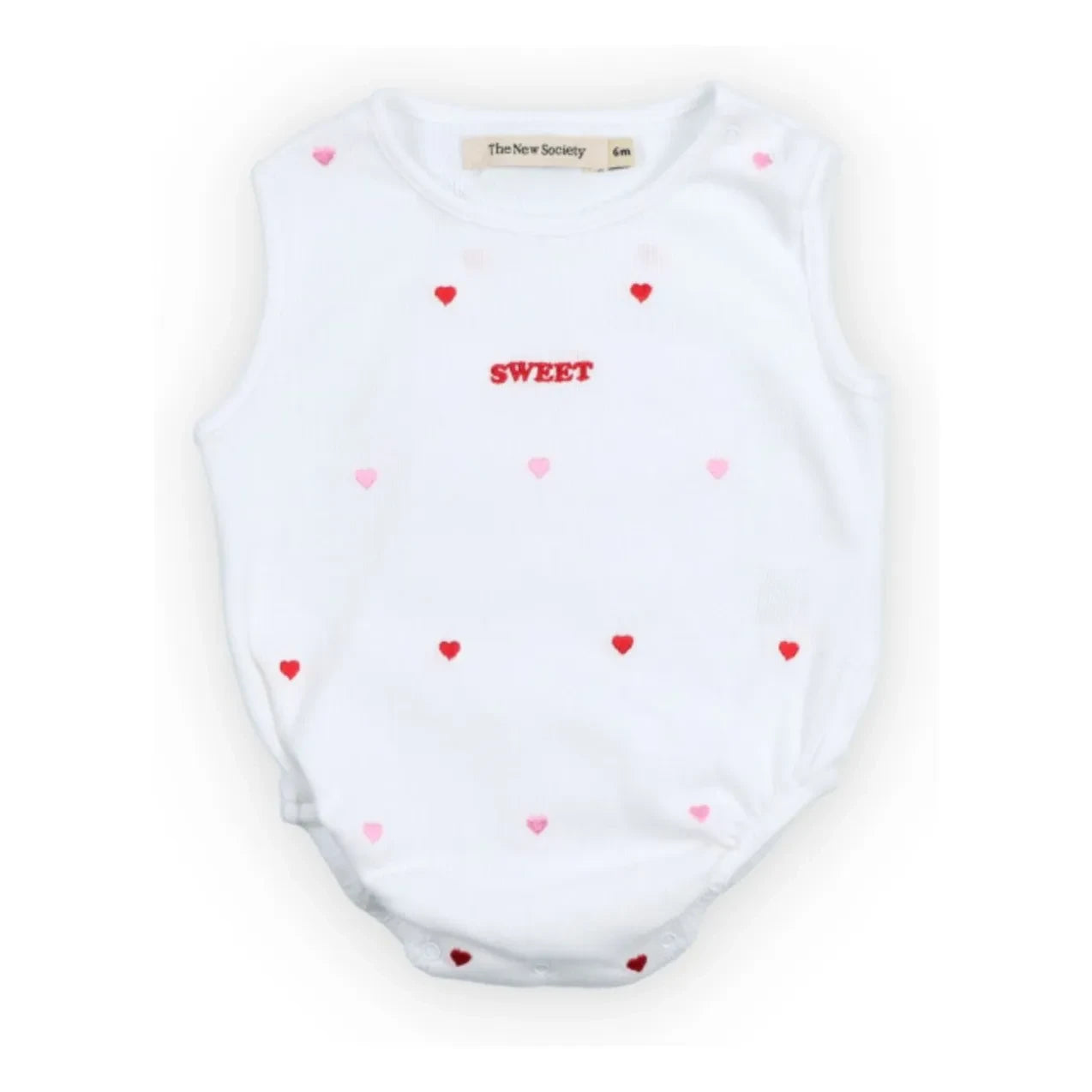 the new society - Petunia hearts romper | White