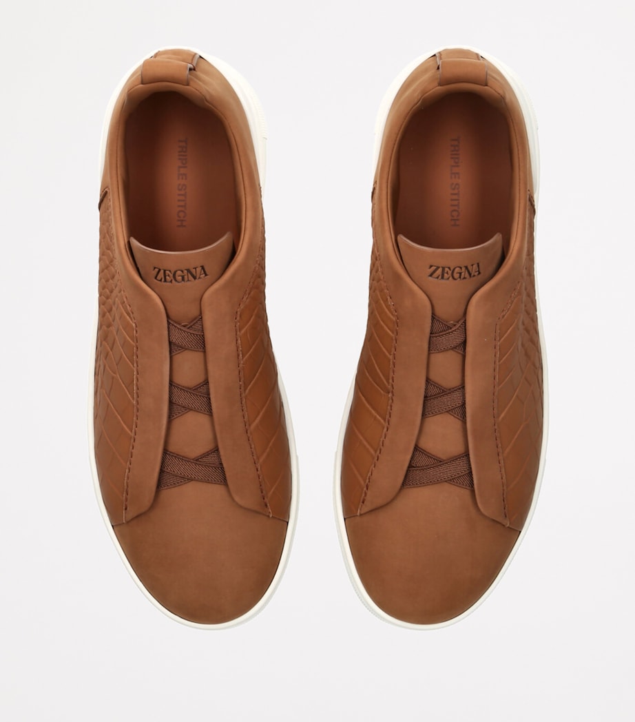 Zegna Crocodile Leather Triple Stitch SECONDSKIN Sneakers