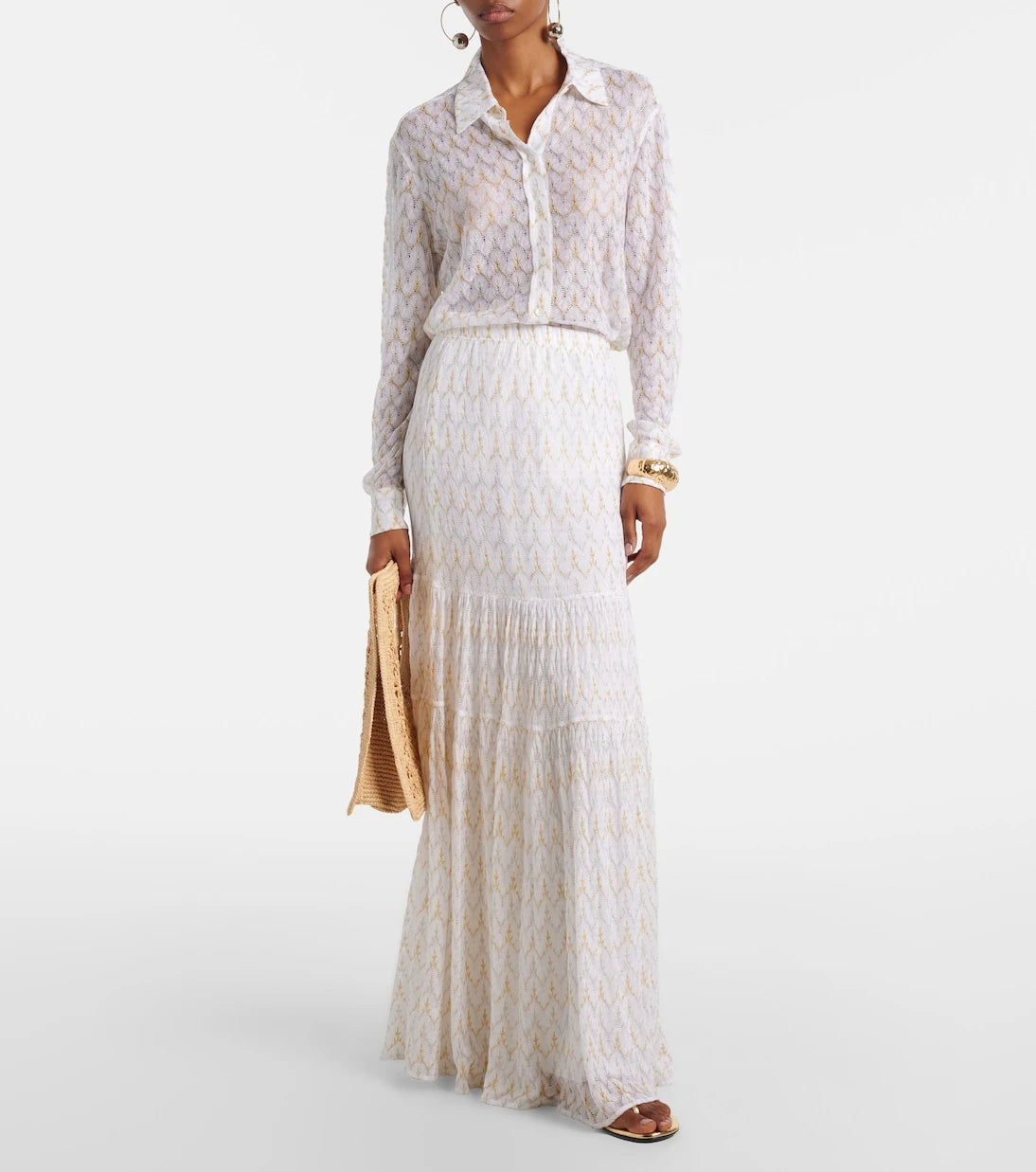 Missoni - تنورة ماكسي لاميه