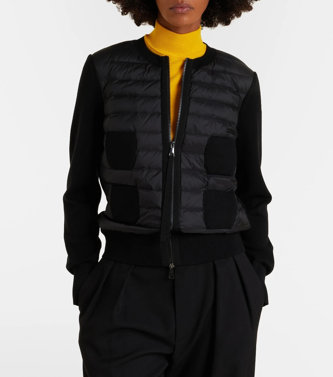 Moncler - Tricot down-paneled virgin wool cardigan