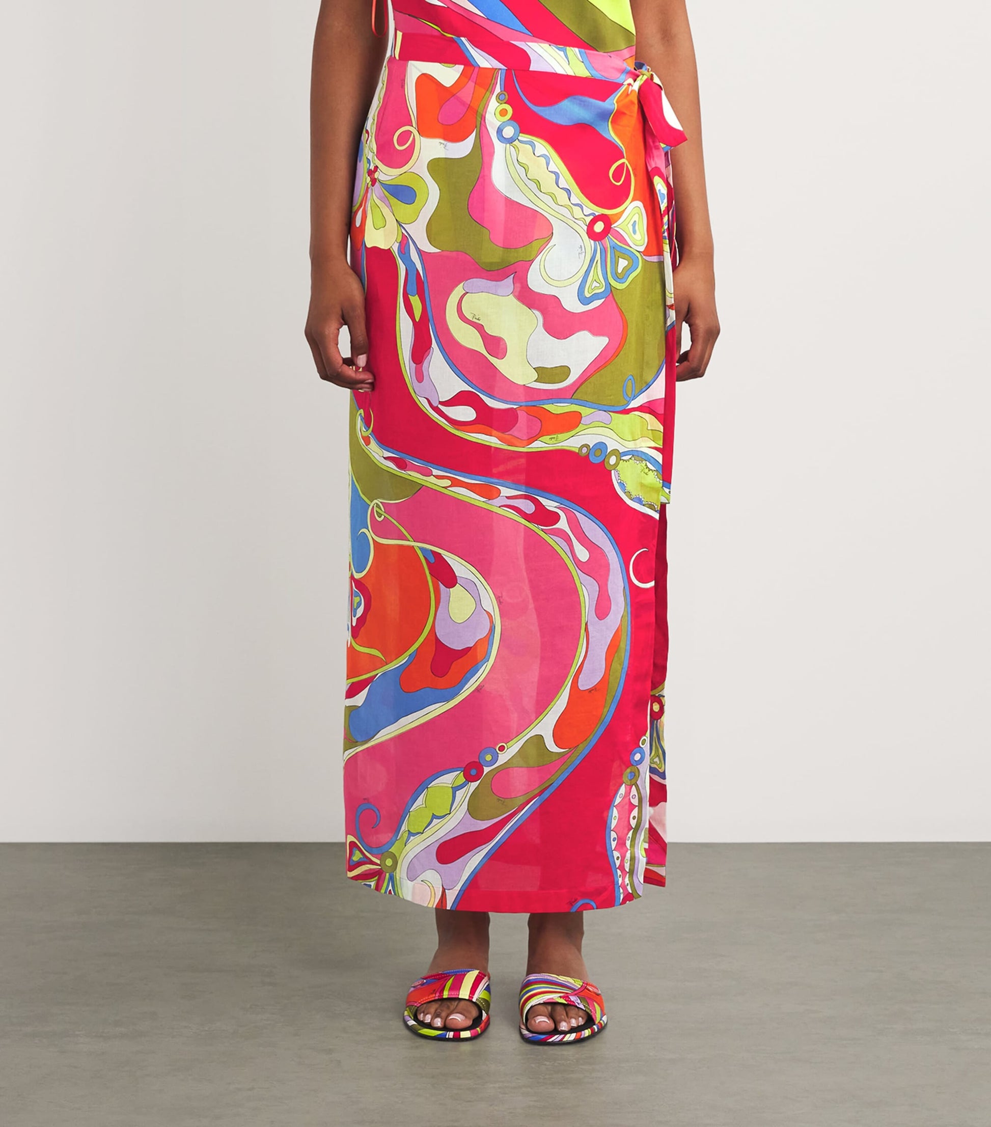 Pucci Multi Cotton Orchidee Wrap Skirt