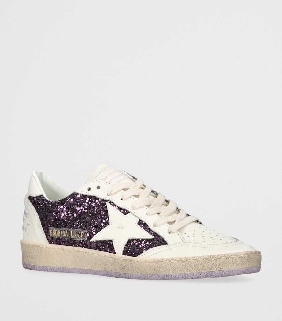 Golden Goose Purple Glitter Ball Star Sneakers