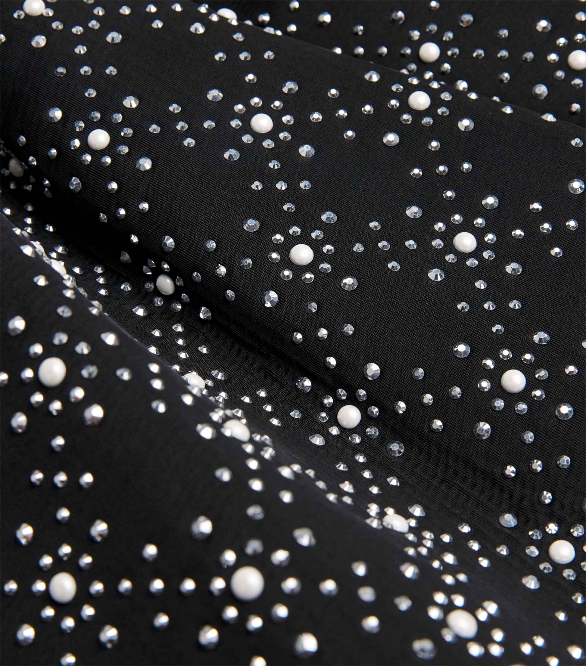 Maje Black Embellished Mini Skater Skirt