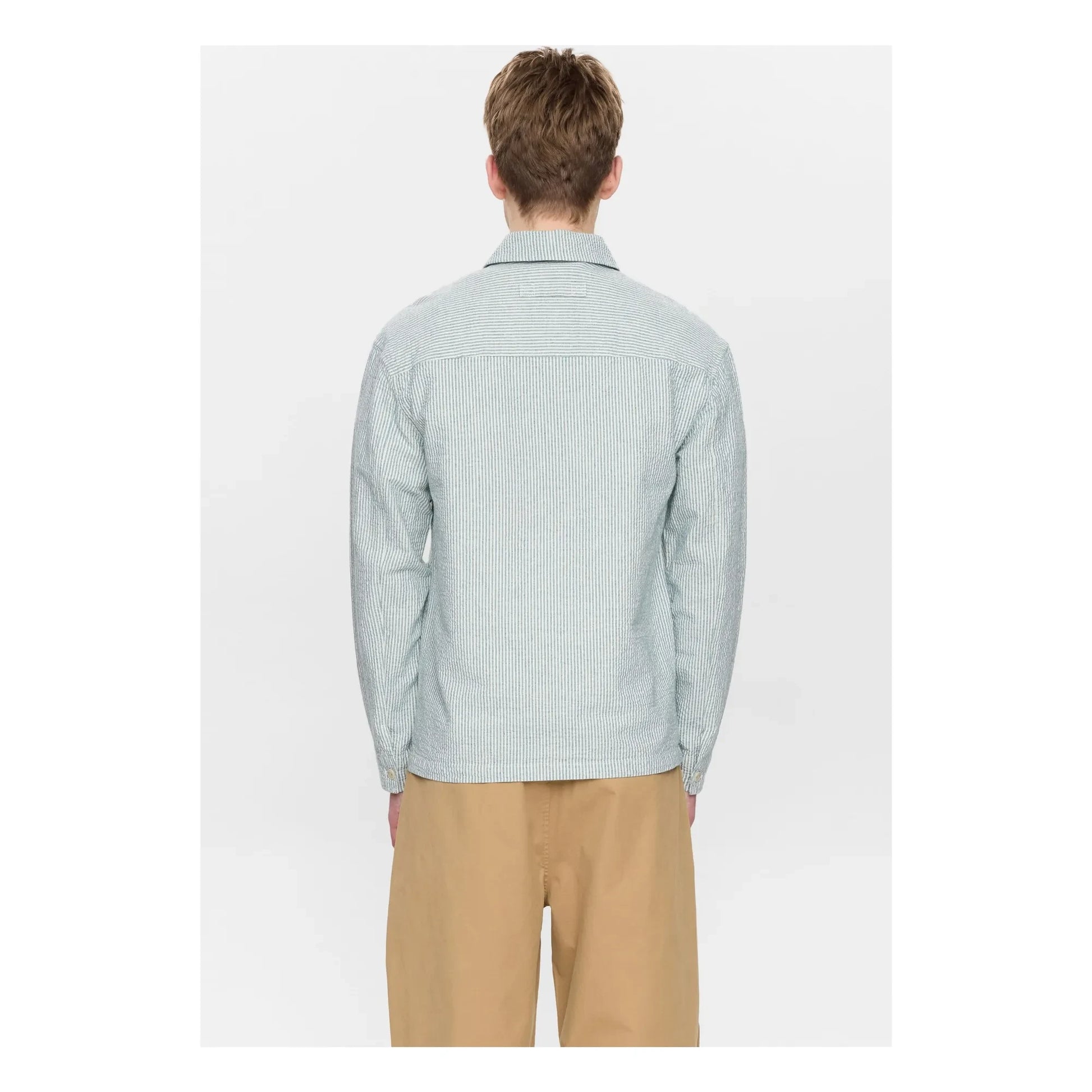 Anerkjendt - Akodin striped overshirt | Light grey