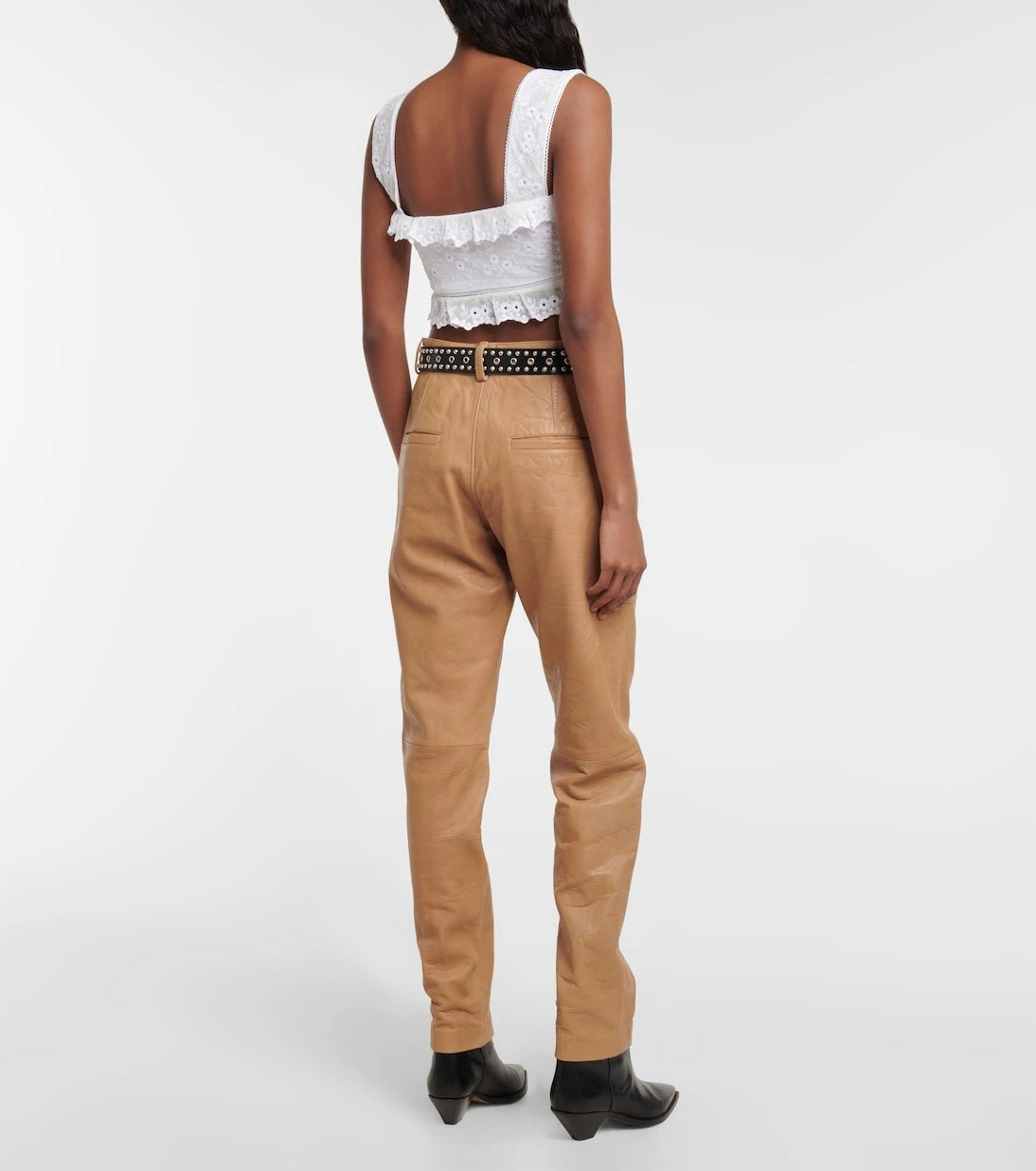 Isabel Marant - Mecelia anglaise cotton and silk crop top
