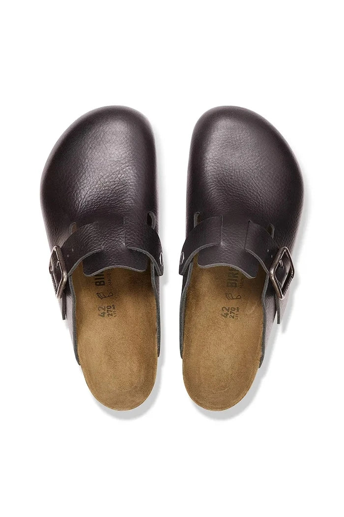 Birkenstock Boston Vintage Wood Wire Buckle Deri Terlik