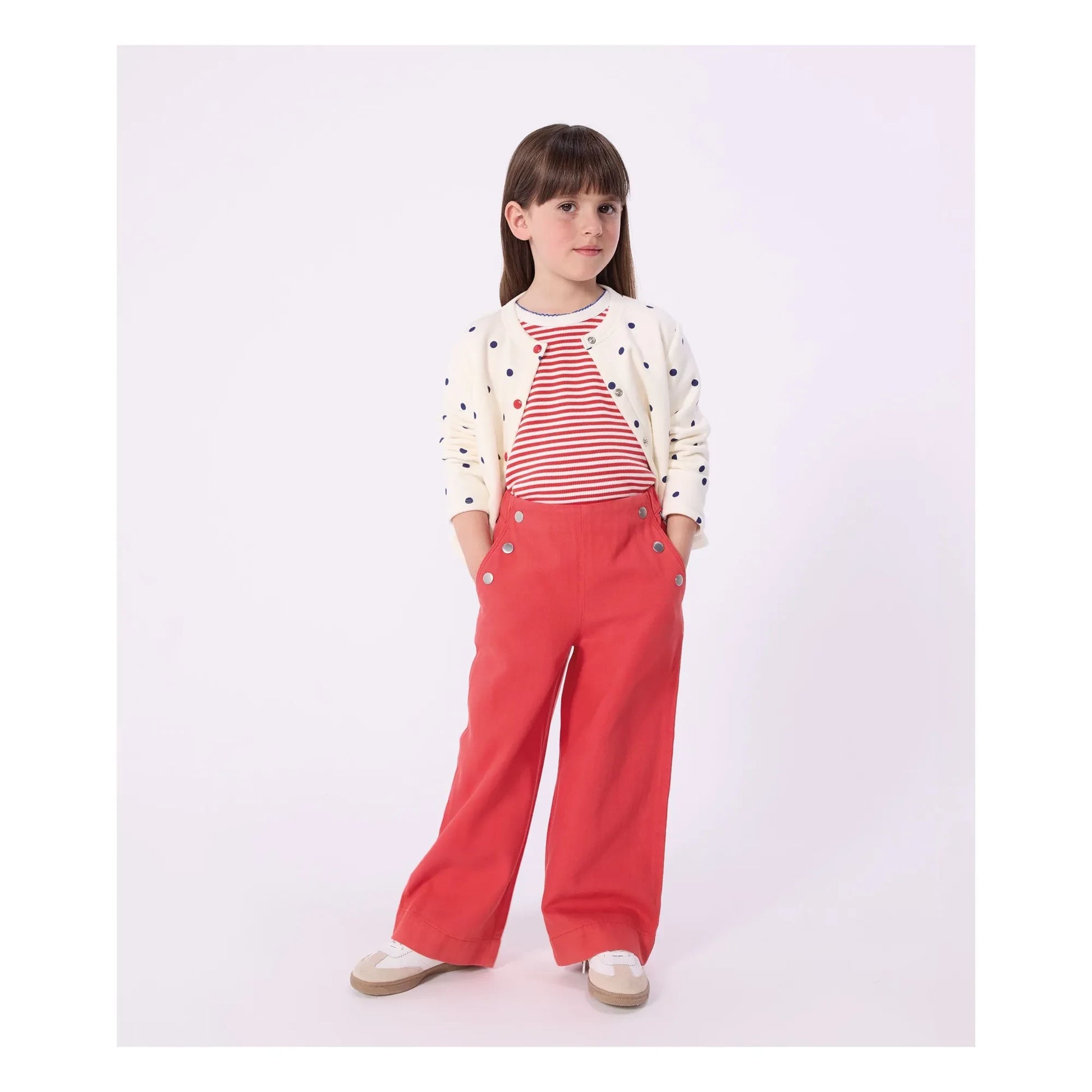 Petit Bateau - Molton Polka Dot Cardigan | Ecru