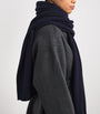 William Sharp Navy Cashmere Crystal-Embellished Scarf