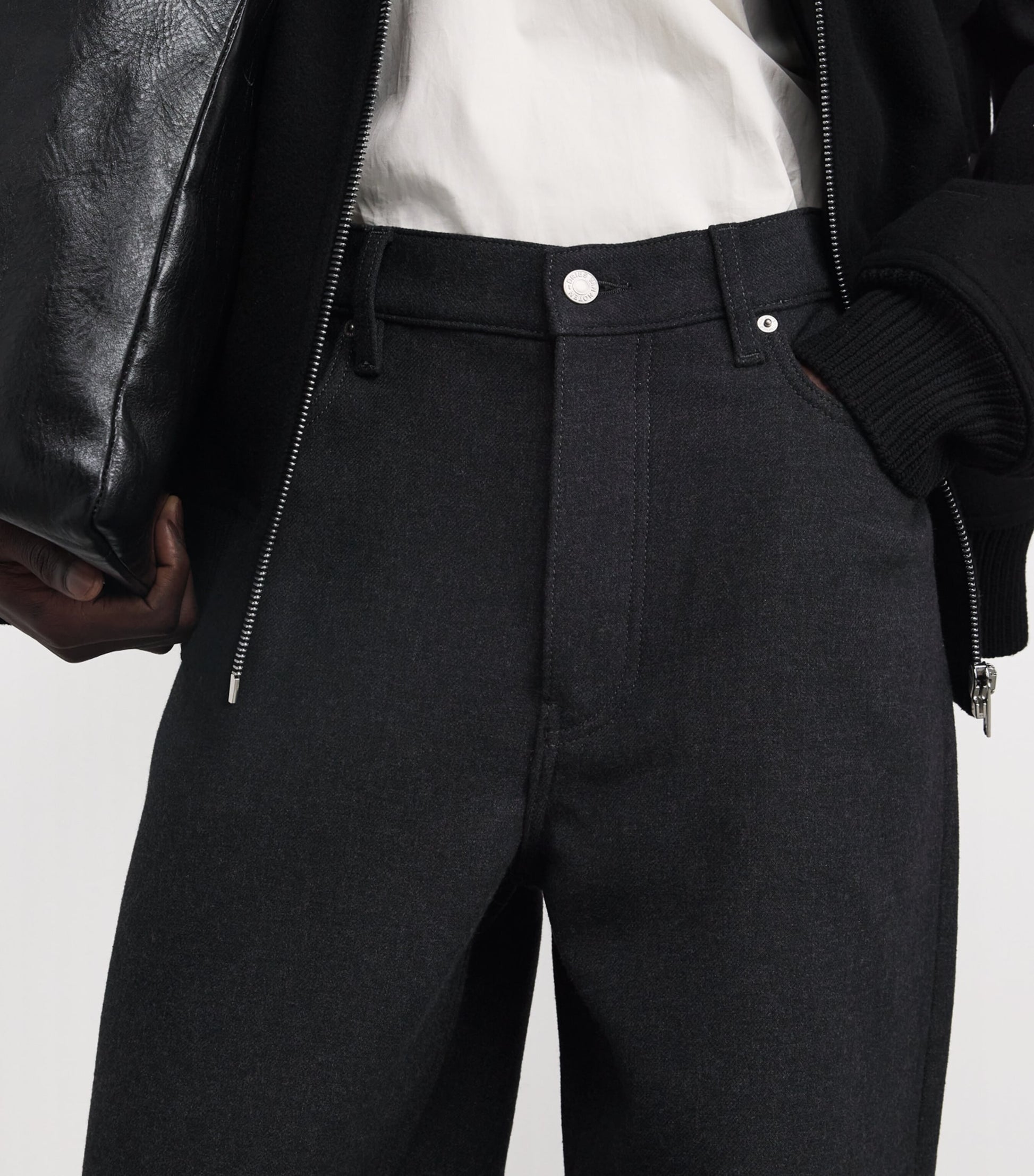 Brushed Twill Straight Trousers