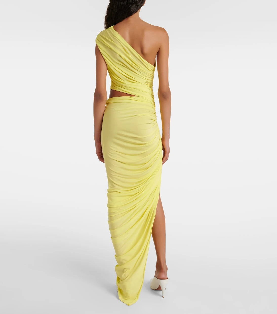 Alaïa - Ruched cutout jersey gown