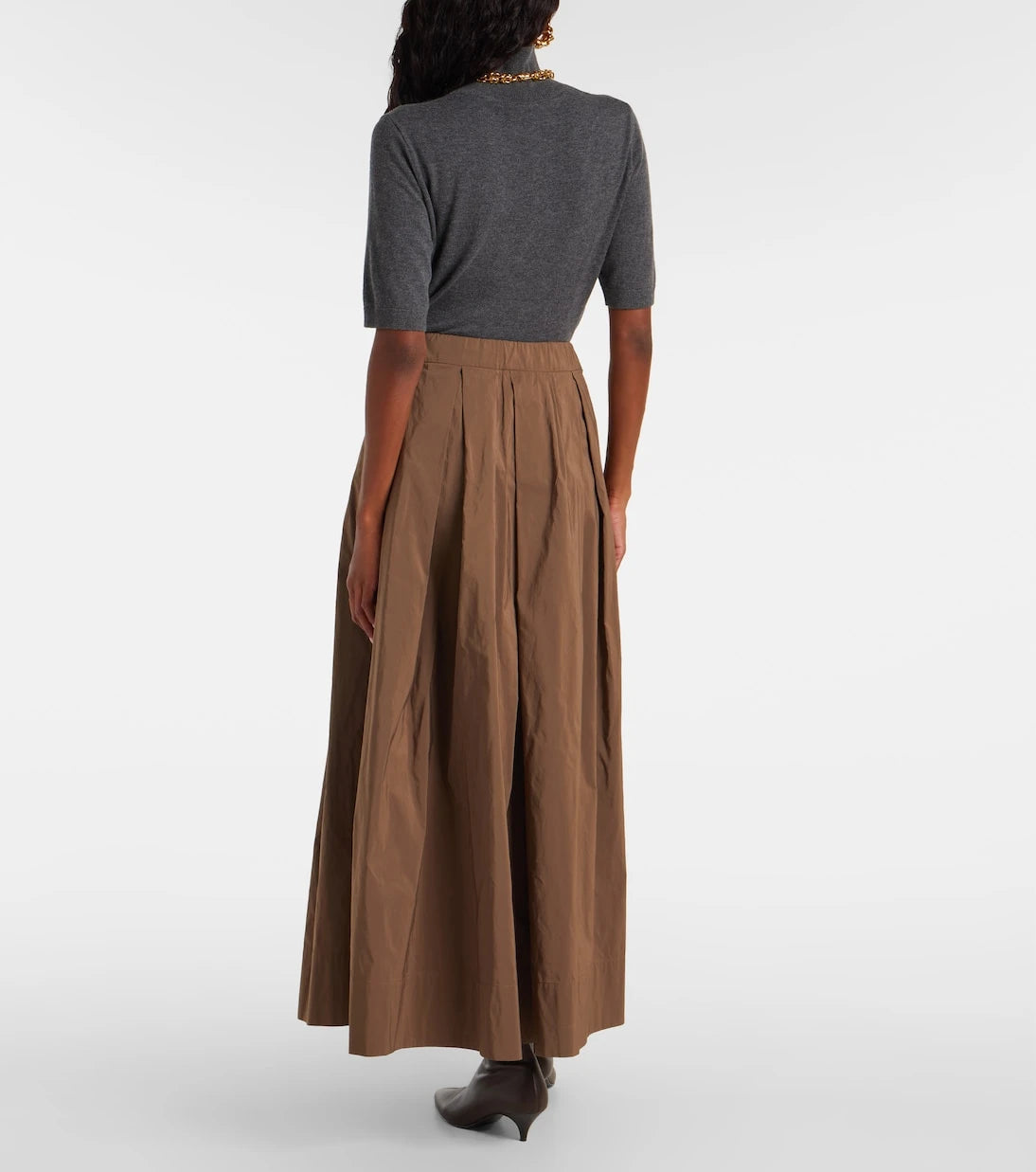 'S Max Mara - تنورة ألويه ماكسي من مزيج القطن