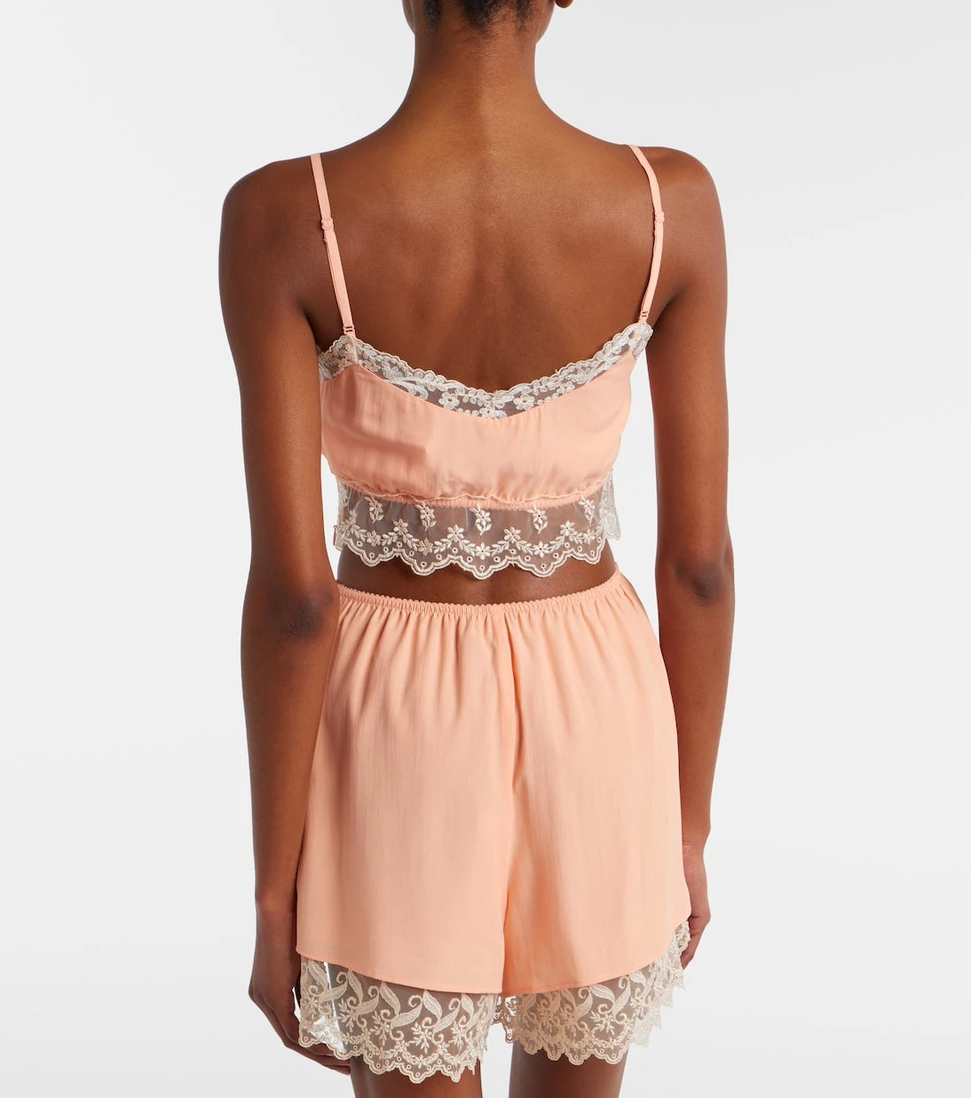Simone Rocha - Lace-trimmed crêpe de chine bra top