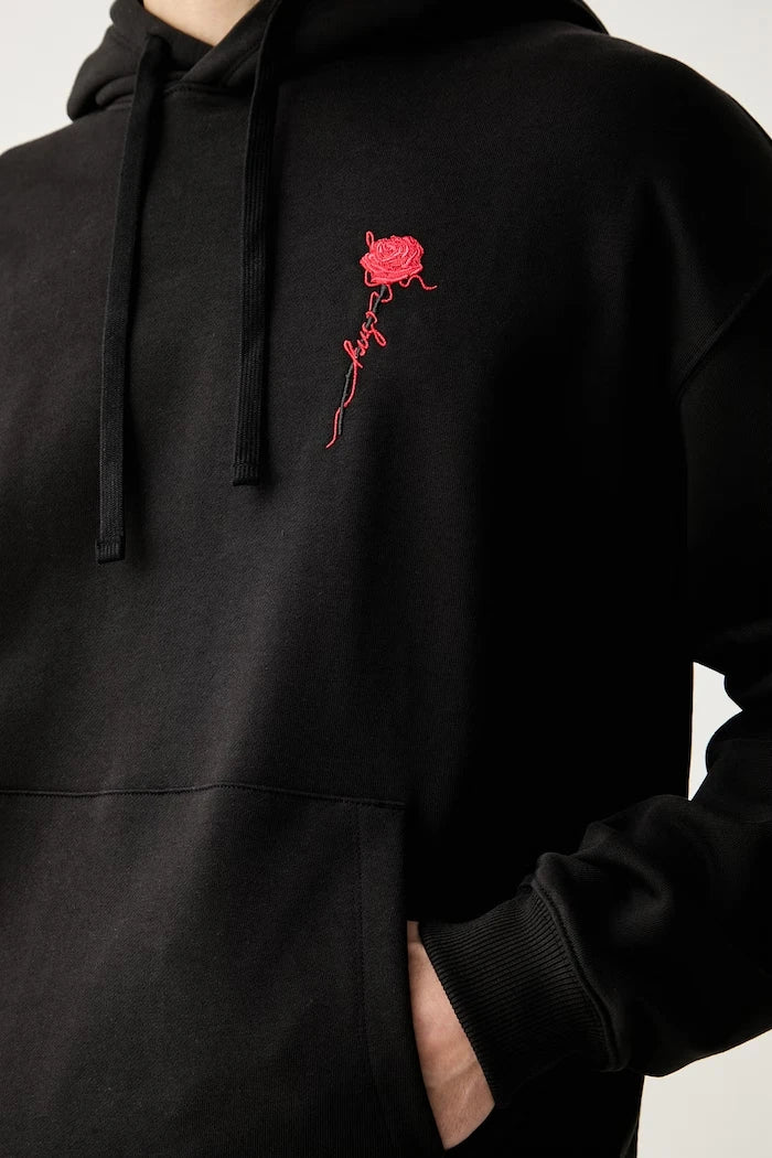 HUGO pamuk erkek kapüşonlu sweatshirt Diflowhood