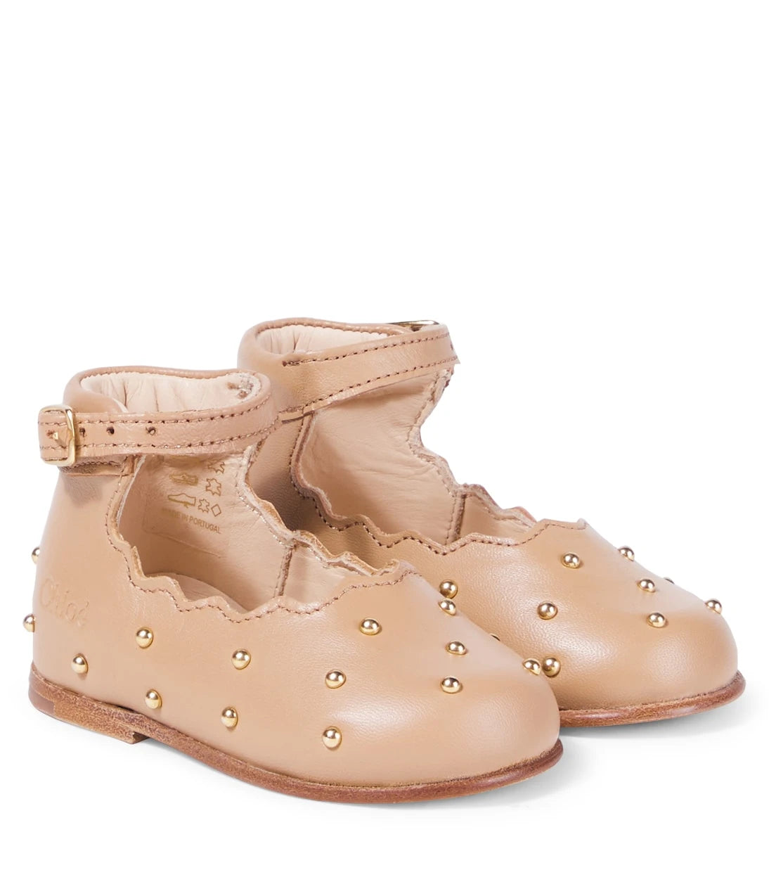 Chloé Kids - Baby studded leather ballet flats