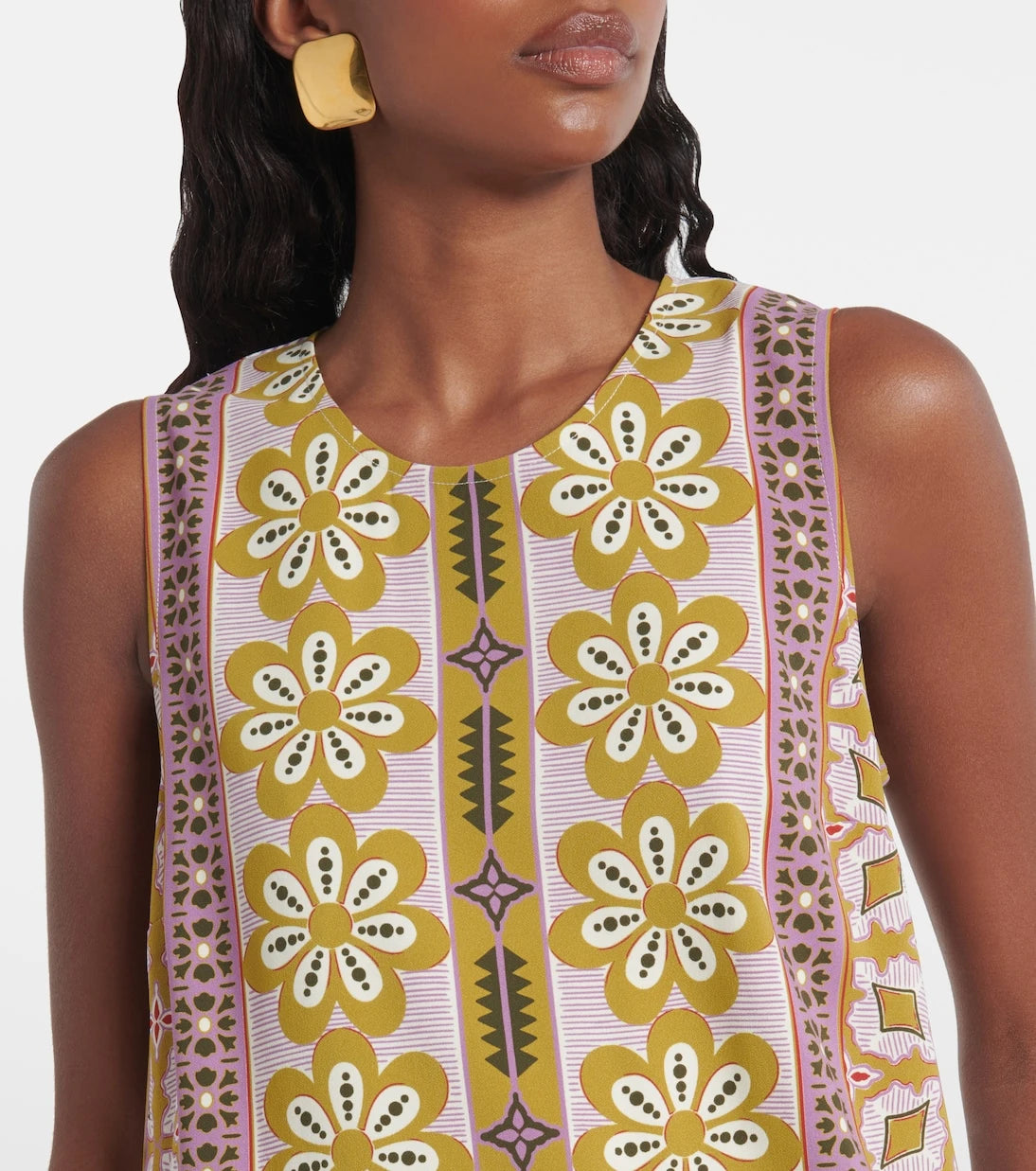 La DoubleJ - Stretch Tunic printed satin minidress