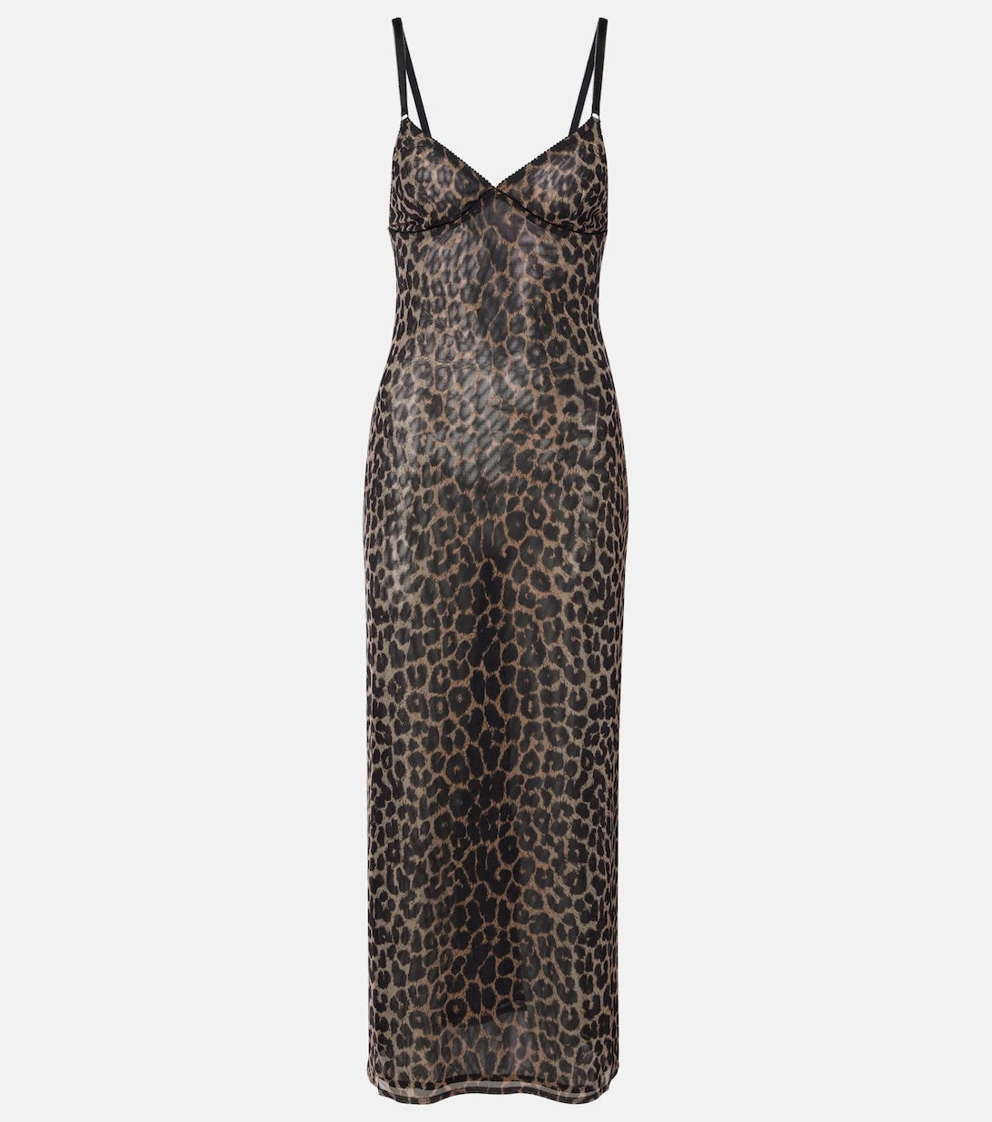 Saint Laurent - Leopard-print tulle slip dress