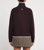 Brown Wool-Cashmere High-Neck Sweater