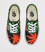 Valentino Garavani Green x Vans Canvas Checkerboard and Palm Leaf Sneakers
