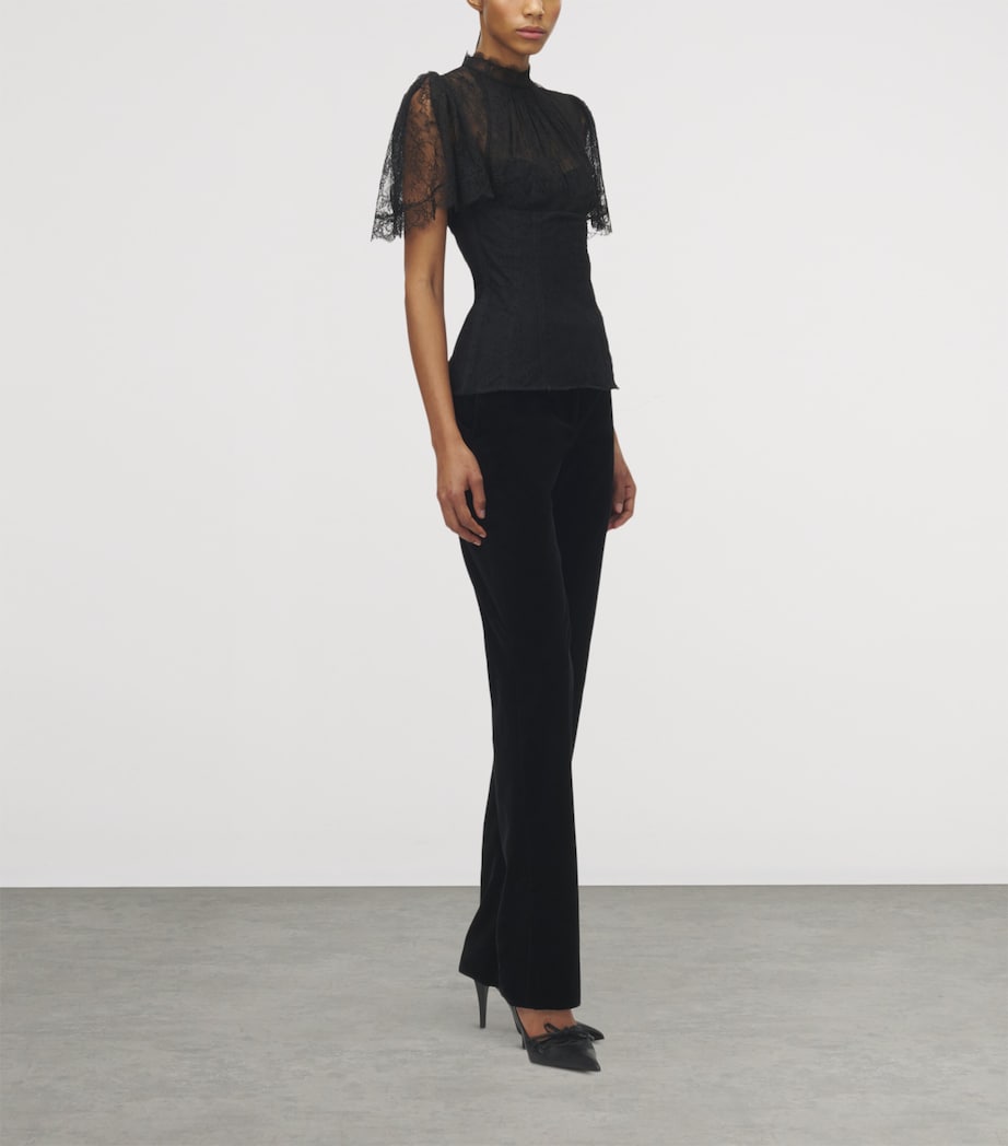 McQueen Black Lace-Detail Blouse